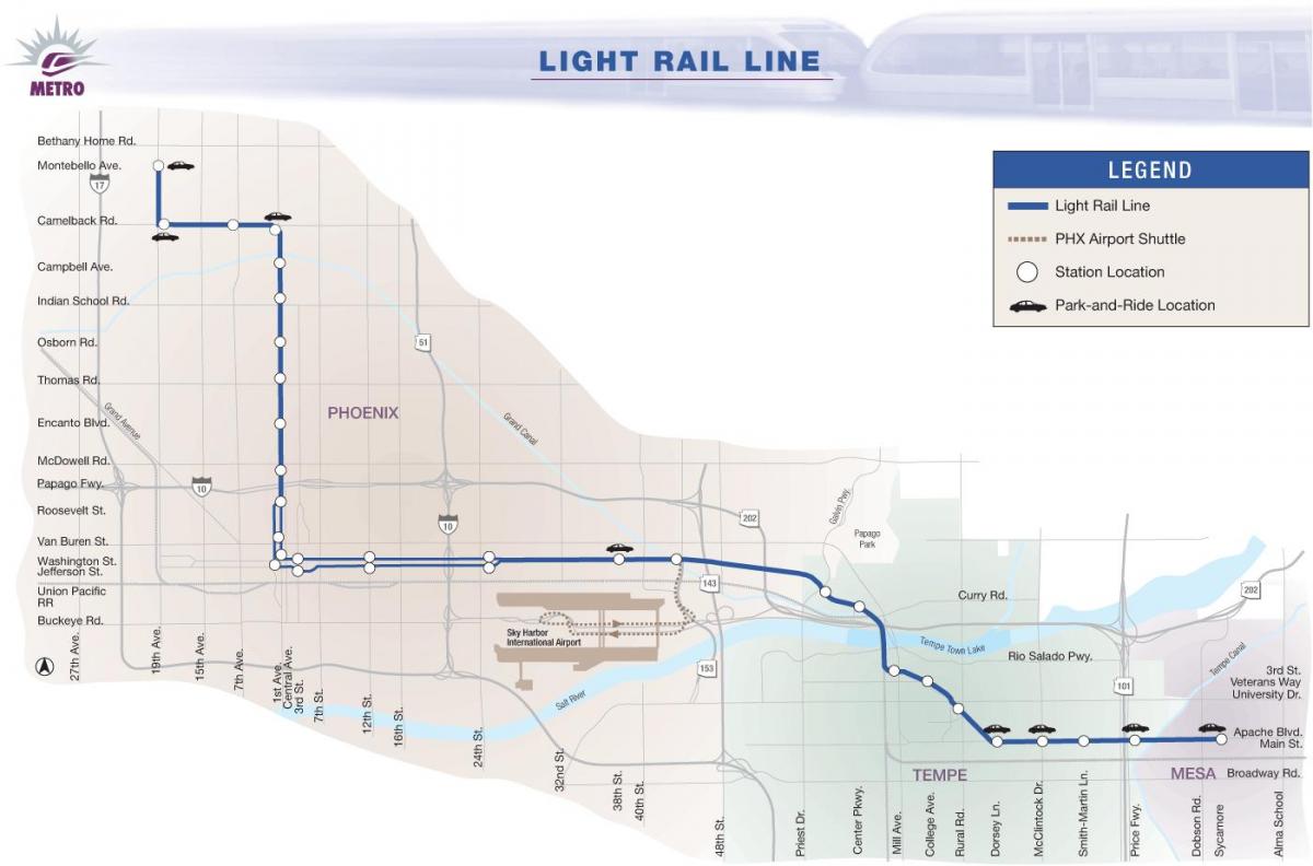 Phoenix light rail map 2016
