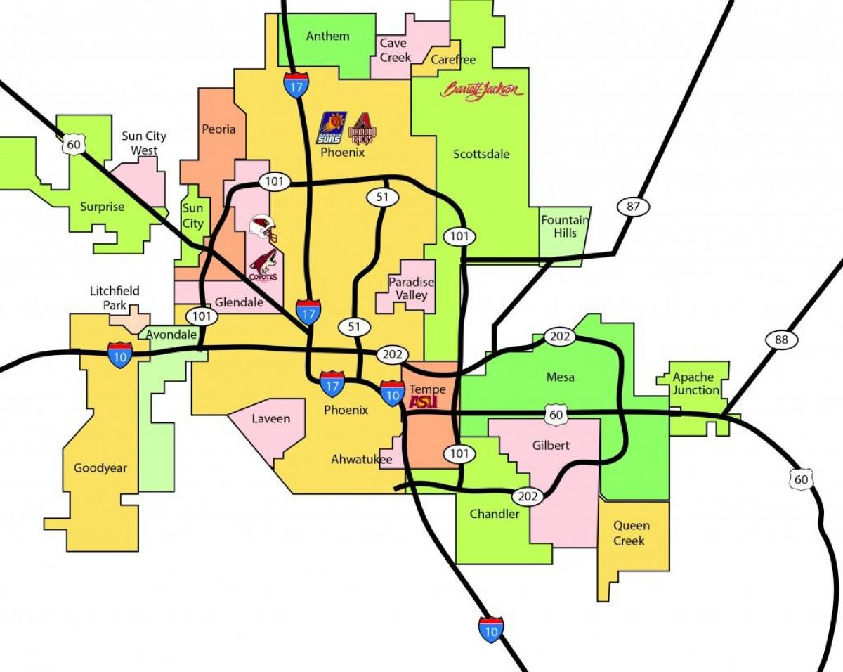 Wilayah metro Phoenix peta