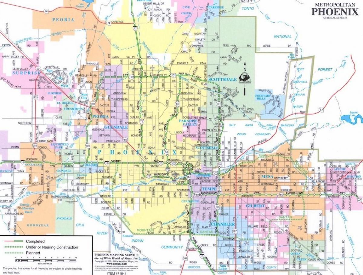 peta dari kota Phoenix